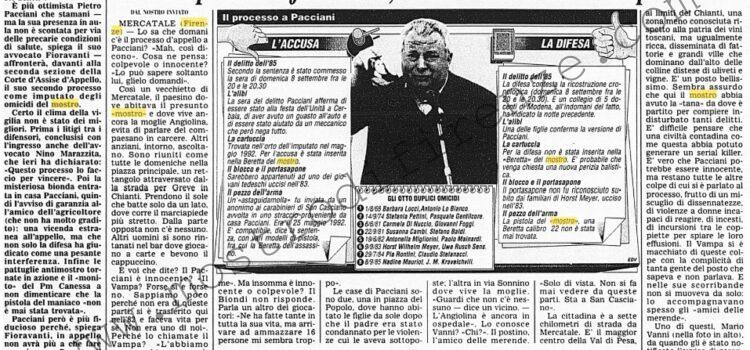 <b>29 Gennaio 1996 Stampa: Corriere della Sera – Pacciani alla seconda prova – “Il Vampa ne ha fatte tante, ma uccidere così non è possibile”</b>