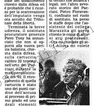 <b>31 Gennaio 1996 Stampa: Corriere della Sera – Pacciani, caso riaperto Altra perizia balistica</b>