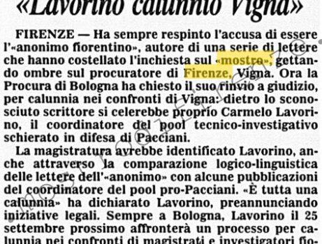 <b>4 Febbraio 1996 Stampa: Corriere della Sera – “Lavorino calunniò Vigna”</b>