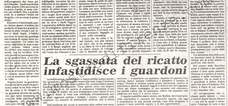 <b>31 Ottobre 1981 Stampa: La Nazione – Il mostro è arrivato dall’autostrada – La sgassata del ricatto infastidisce i guardoni</b>