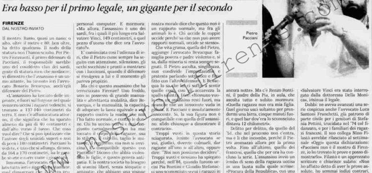 <b>26 Ottobre 1994 Stampa: La Stampa – L’altezza del mostro divide i difensori</b>