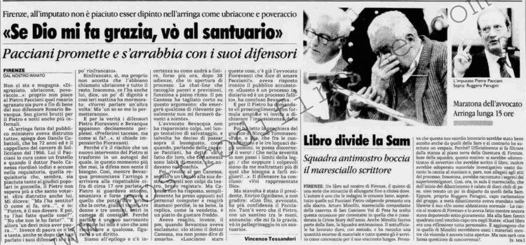<b>28 Ottobre 1994 Stampa: La Stampa – “Se Dio mi fa grazia, vò al santuario” – Libro divide la Sam</b>