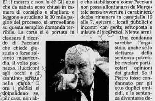 <b>31 Ottobre 1994 Stampa: La Stampa – Pacciani, ore decisive Il verdetto in serata</b>