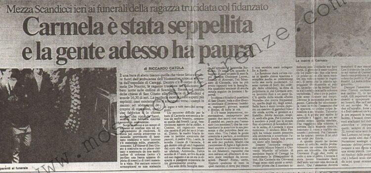 <b>10 Giugno 1981 Stampa: Paese Sera – Carmela è stata seppellita e la gente adesso ha paura</b>