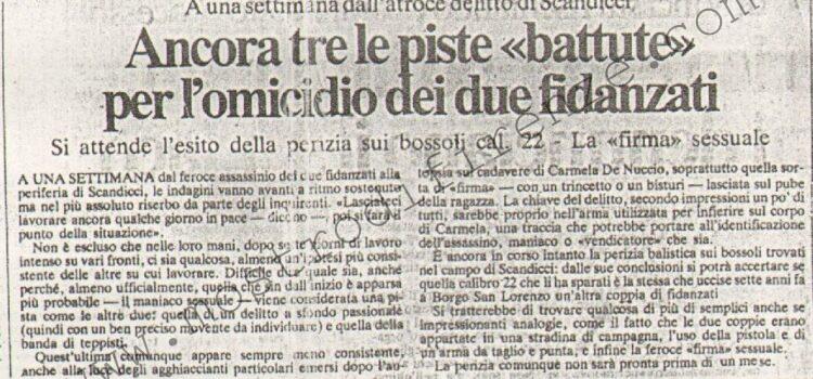 <b>14 Giugno 1981 Stampa: Paese Sera – Ancora tre le piste “battute” per l’omicidio dei due fidanzati</b>