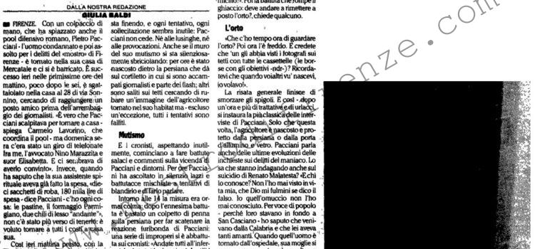 <b>12 Marzo 1996 Stampa: L’Unità – Blitz di Pacciani E’ tornato a casa</b>