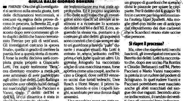 <b>13 Marzo 1996 Stampa: L’Unità – Per i delitti di Firenze si cerca il quarto uomo</b>