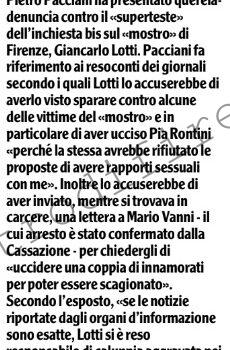 <b>27 Luglio 1996 Stampa: L’Unità – Pietro Pacciani denuncia Lotti E Mario Vanni resta in carcere</b>