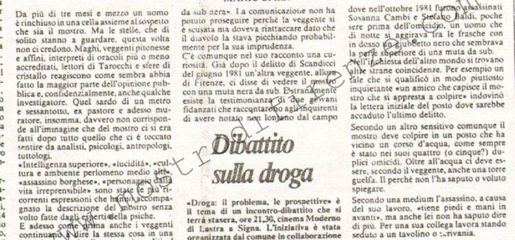 <b>30 Novembre 1982 Stampa: La Nazione – Ha il demonio in corpo</b>
