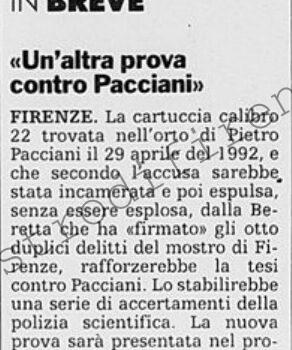 <b>20 Gennaio 1996 Stampa: La Stampa – “Un’altra prova contro Pacciani”</b>