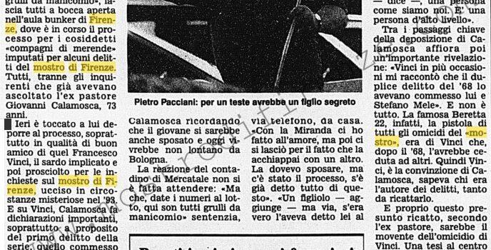 <b>11 Ottobre 1997 Stampa: Corriere della Sera – “Pacciani ha un figlio segreto”</b>