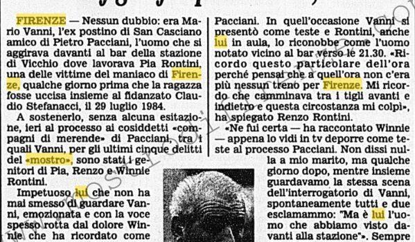 <b>28 Giugno 1997 Stampa: Corriere della Sera – “Nostra figlia fu spiata da lui, Vanni”</b>
