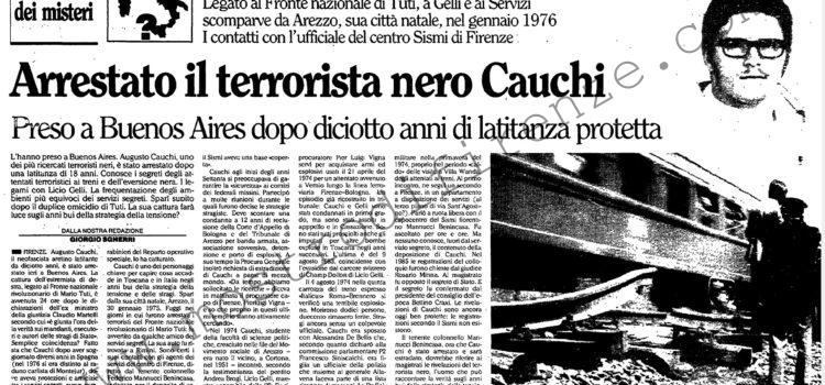 <b>14 Aprile 1993 Stampa: L’Unità – Arrestato il terrorista nero Cauchi</b>