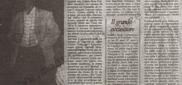 <b>4 Ottobre 1983 Stampa: La Nazione – “Lui conosce il mostro” Mele ripete il suo racconto al magistrato</b>