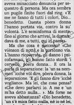 <b>13 Luglio 1996 Stampa: La Stampa – Angiolina divorzia da Pacciani</b>