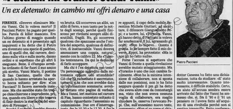 <b>16 Luglio 1996 Stampa: La Stampa – “Pacciani mi ordinò: uccidi Vanni”</b>