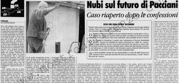 <b>16 Marzo 1996 Stampa: La Stampa – Nubi sul futuro di Pacciani</b>
