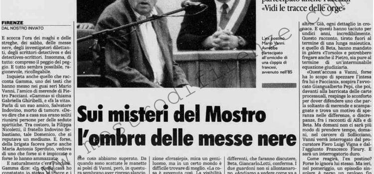 <b>18 Febbraio 1996 Stampa: La Stampa – Sui misteri del mostro l’ombra delle messe nere</b>