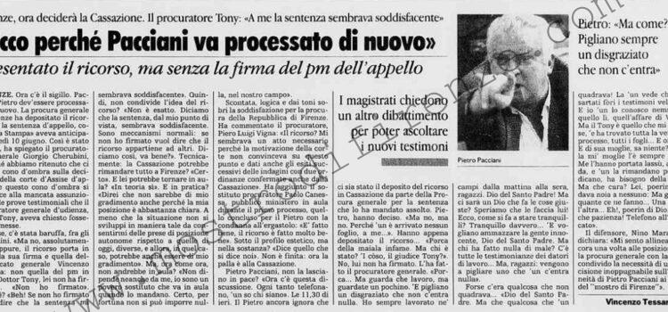 <b>20 Giugno 1996 Stampa: La Stampa – “Ecco perché Pacciani va processato di nuovo”</b>
