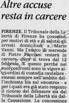 <b>20 Luglio 1996 Stampa: La Stampa – Mario Vanni altre accuse resta in carcere</b>
