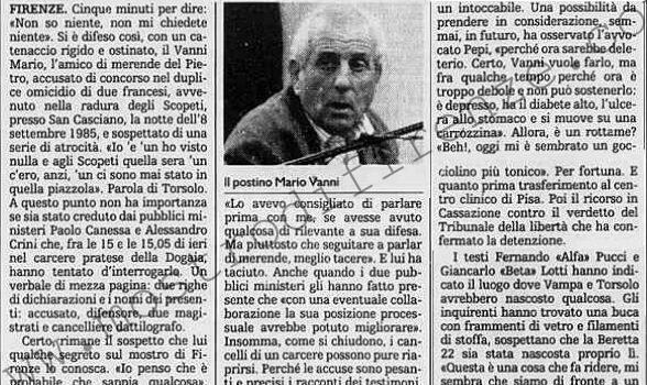 <b>28 Febbraio 1996 Stampa: La Stampa – Il silenzio, l’arma di Vanni</b>