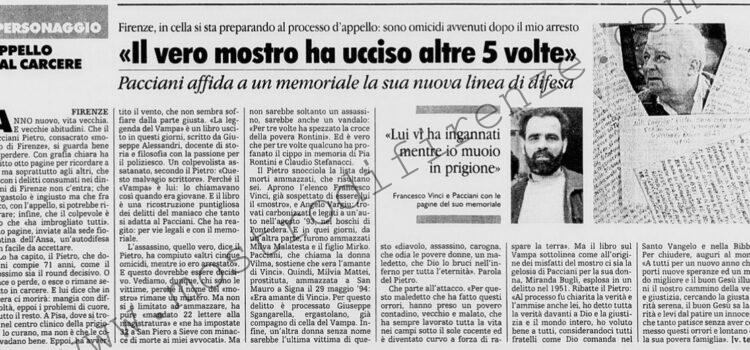 <b>6 Gennaio 1996 Stampa: La Stampa – “Il vero mostro ha ucciso altre 5 volte”</b>