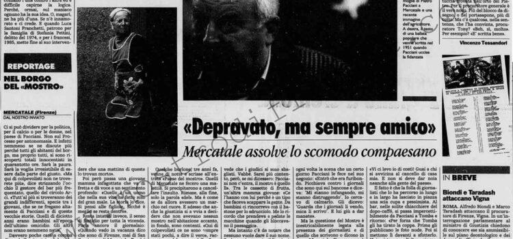 <b>8 Febbraio 1996 Stampa: La Stampa – Pacciani per un giorno torna all’inferno</b>
