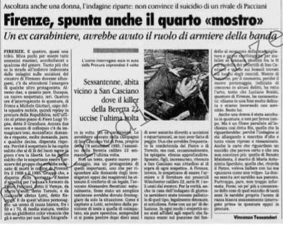 <b>9 Marzo 1996 Stampa: La Stampa – Firenze, spunta anche il quarto “mostro”</b>