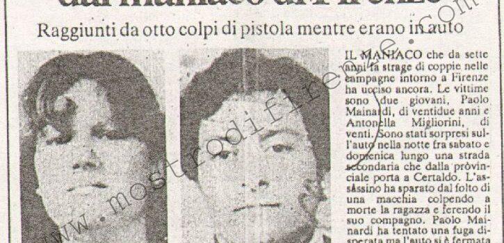 <b>21 Giugno 1982 Stampa: Paese Sera – Due giovani assassinati dal maniaco di Firenze – Adesso hanno tutti paura – Otto vittime, una sola firma</b>