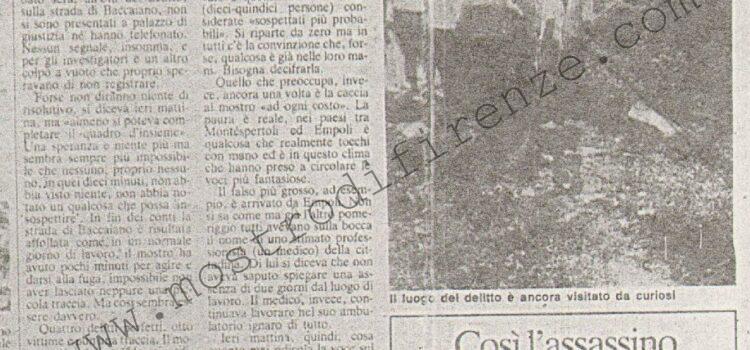 <b>25 Giugno 1982 Stampa: Paese Sera – La caccia al mostro rischia di fare la nona vittima – Cosi l’assassino ha anche complici</b>