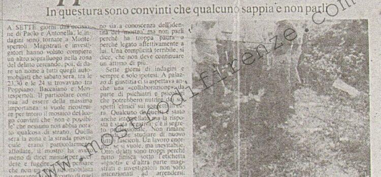 <b>27 Giugno 1982 Stampa: Paese Sera – A sette giorni dal delitto neppure una traccia sicura</b>