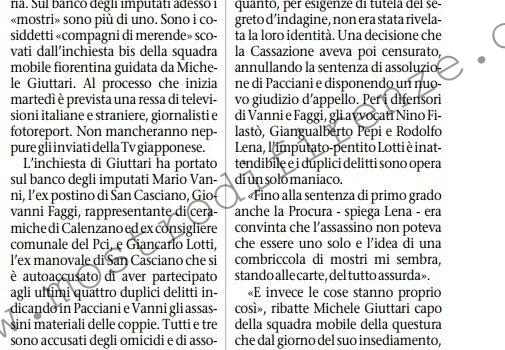 <b>18 Maggio 1997 Stampa: L’Unità – Mostro di Firenze, alla sbarra i “compagni di merende”</b>