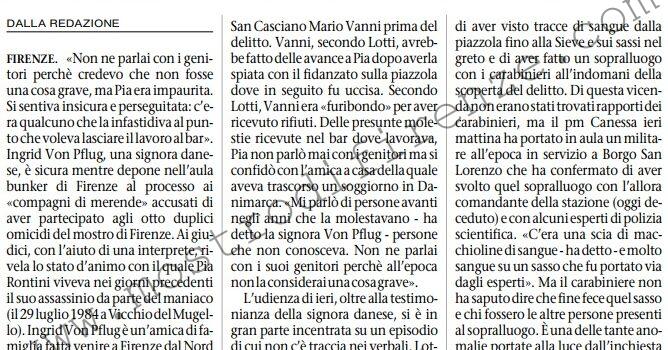 <b>19 Luglio 1997 Stampa: L’Unità – Prima di essere uccisa Pia Rontini aveva paura I “compagni di merende” la molestavano</b>