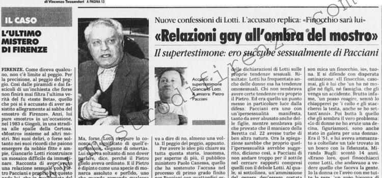 <b>14 Gennaio 1997 Stampa: La Stampa – “Relazioni gay all’ombra del mostro” – L’ultimo mistero di Firenze</b>