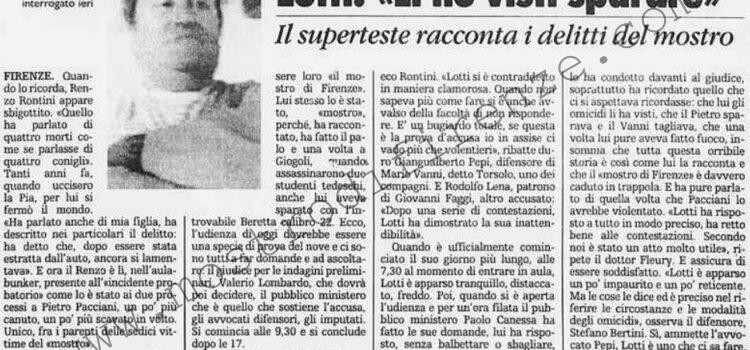 <b>20 Febbraio 1997 Stampa: La Stampa – Lotti: “Li ho visti sparare”</b>