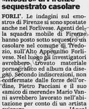 <b>31 Maggio 1997 Stampa: La Stampa – “Mostro” di Firenze sequestrato casolare</b>