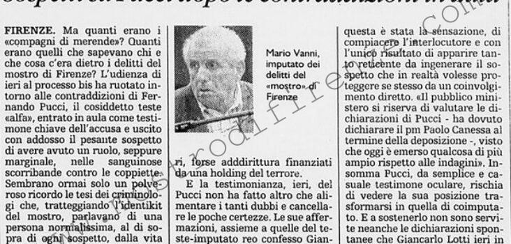 <b>7 Ottobre 1997 Stampa: La Stampa – Mostro di Firenze, vacilla il teste</b>
