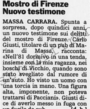 <b>9 Gennaio 1997 Stampa: La Stampa – Mostro di Firenze Nuovo testimone</b>