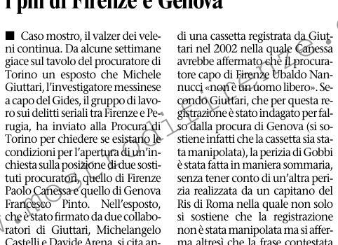 <b>13 Settembre 2006 Stampa: L’Unità – “Mostro” di Firenze, Giuttari accusa i pm di Firenze e Genova</b> <b>13 Settembre 2006 Stampa: L’Unità – “Mostro” di Firenze, Giuttari accusa i pm di Firenze e Genova</b>
